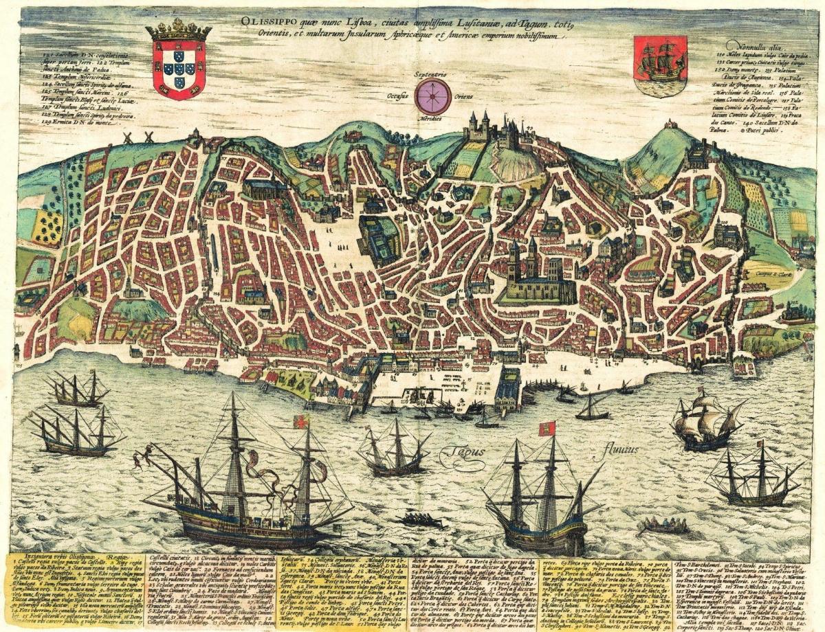 Mapa antiguo de Lisboa