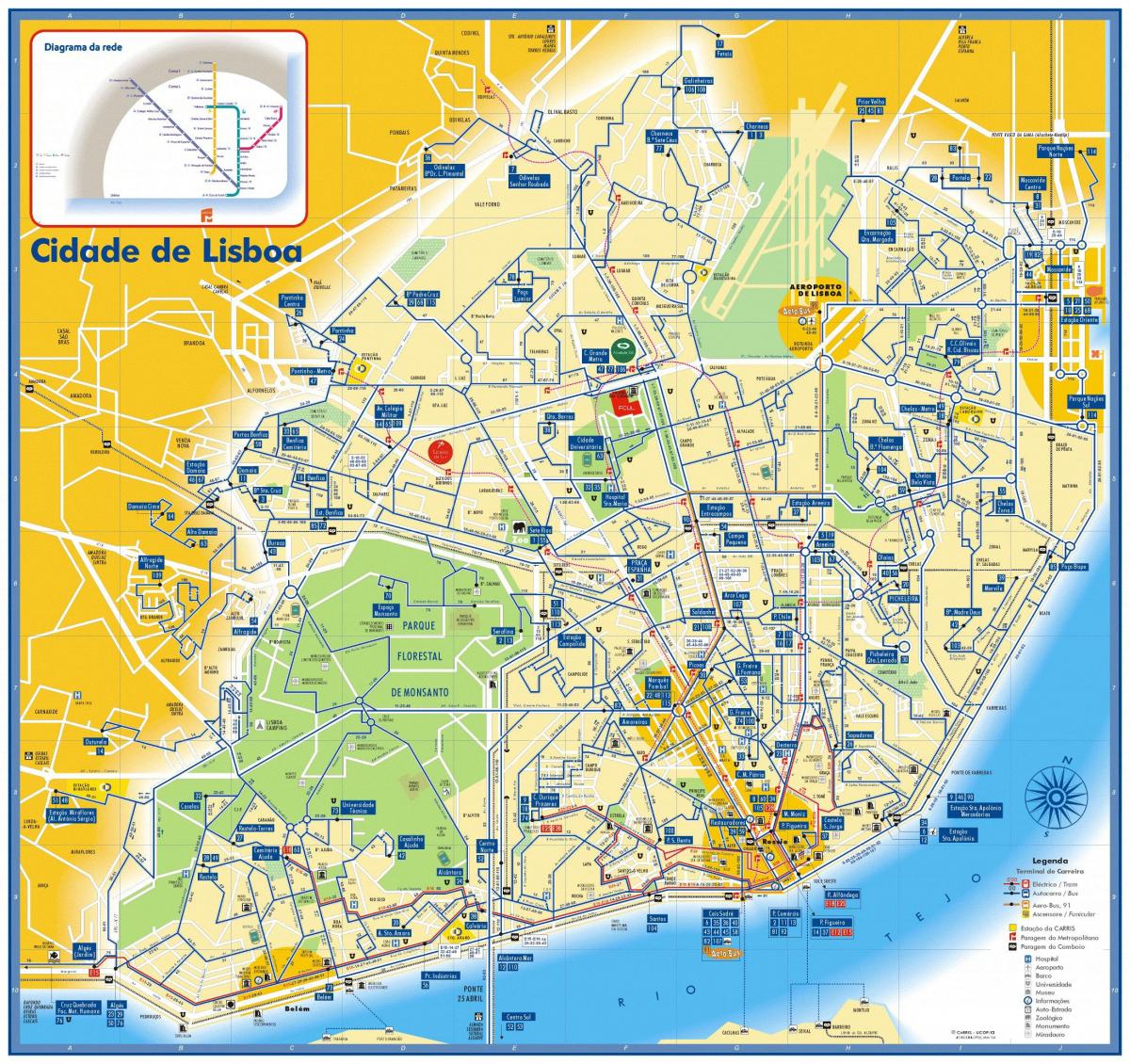 Mapa de la estación de autobuses de Lisboa
